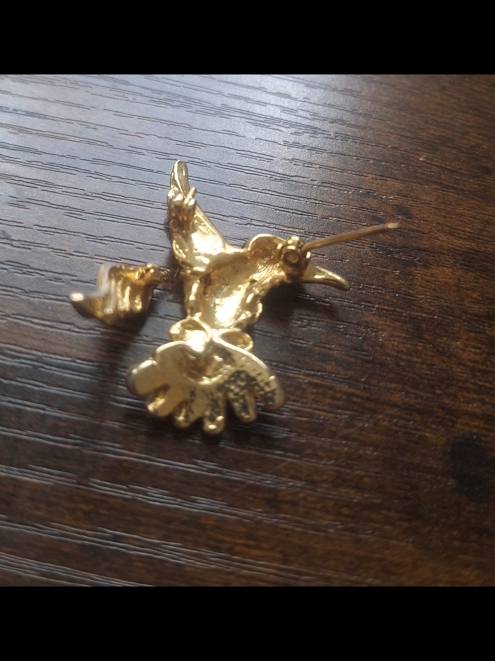 1.5" Vintage Hummingbird Rhinestone Enamel Pin Red Blue Green Spring Wing - Picture 4 of 6